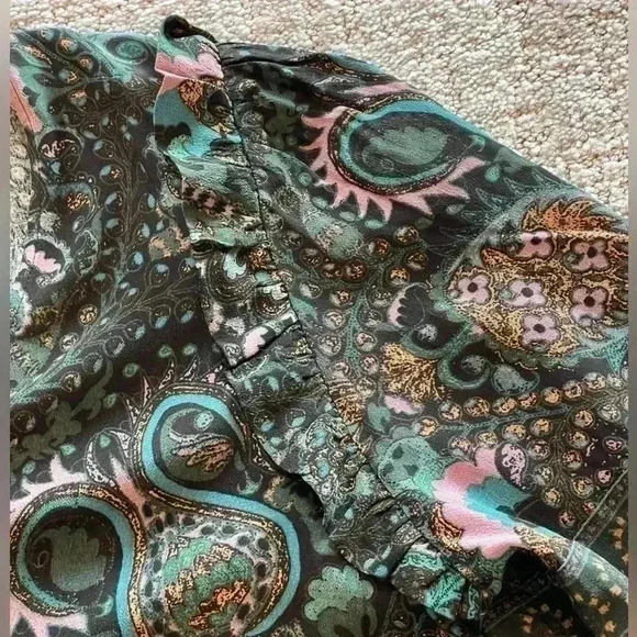 NWT ba&sh Multicolor Paisley Blouse - Picture 12 of 16